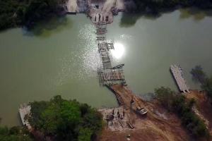 notícia: Construção de ponte sobre o rio Inajá está em ritmo acelerado