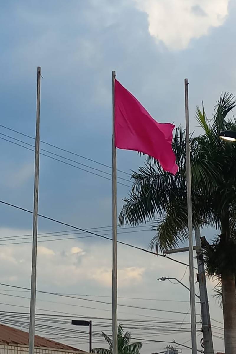 GTH hasteia a bandeira simbolizando o Outubro Rosa