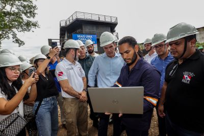 notícia: Comitiva do Governo do Pará realiza visita técnica na obra da Base Fluvial Candiru, em Belém