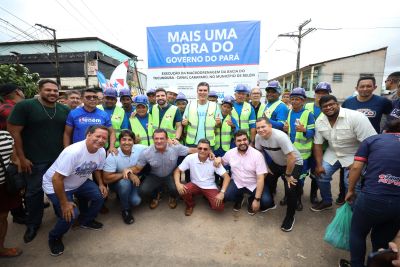 notícia: Estado assina ordem de serviço para a Macrodrenagem do Canal da Caraparu, no Guamá, em Belém