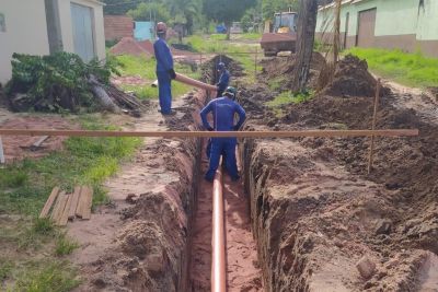 notícia: Cosanpa avança com obras do Sistema de Esgotamento Sanitário em Alter do Chão