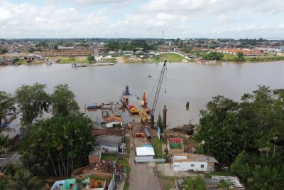 notícia: Com instalação das fundações, avançam as obras da nova ponte Icoaraci-Outeiro