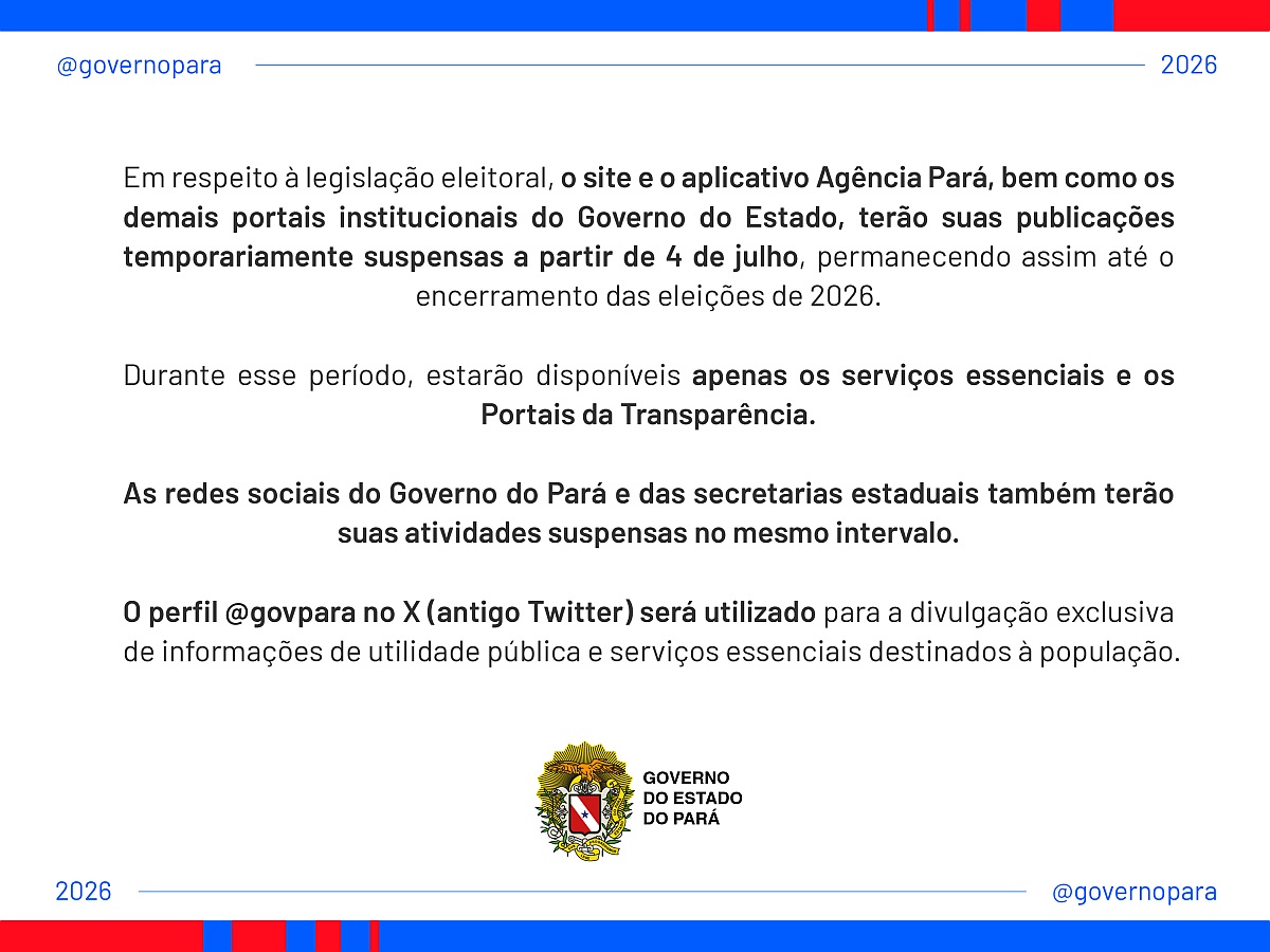 Aviso sobre vedação eleitoral 2026
