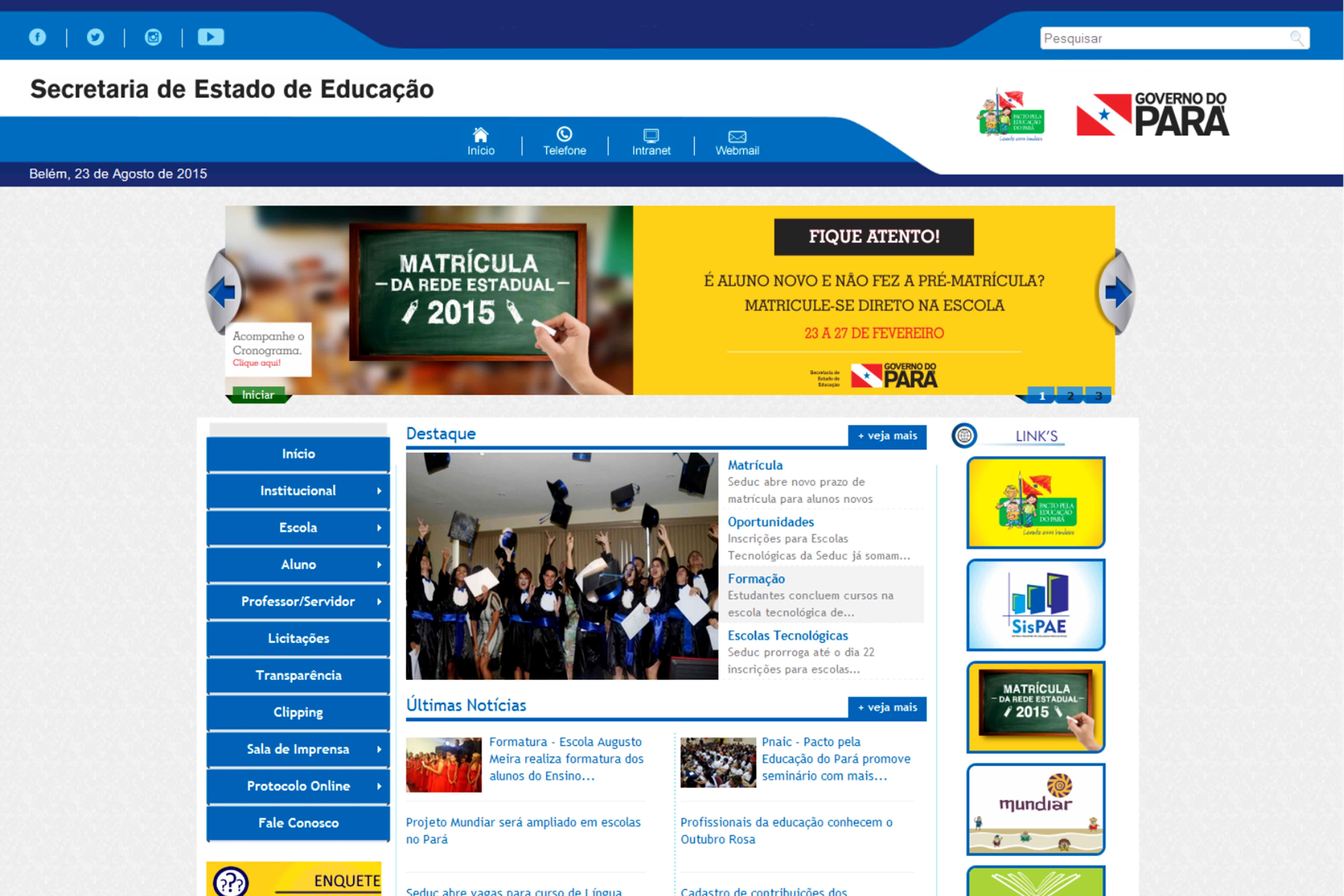 Secretaria de Educação lança página exclusiva no portal da Prefeitura, Educação, Notícias