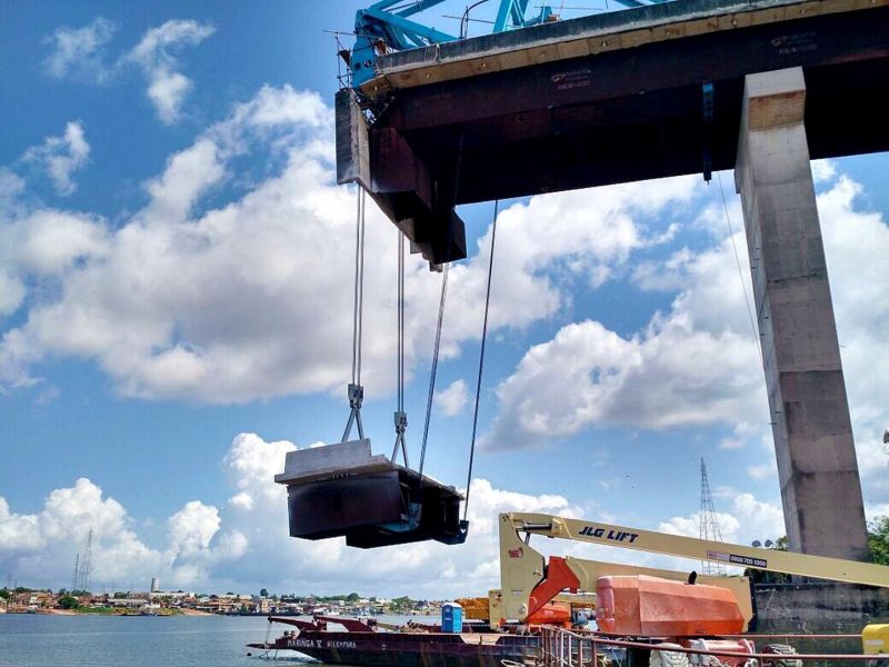 notícia: Retirada das línguas de concreto é concluída na ponte Moju Cidade