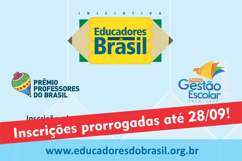 notícia: Prorrogado até 28 de setembro prazo de inscrição da Iniciativa Educadores do Brasil
