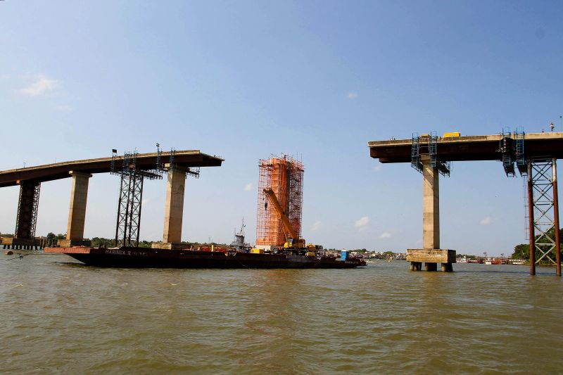 notícia: Setran relata avanços nas obras de reconstrução da Ponte do Moju