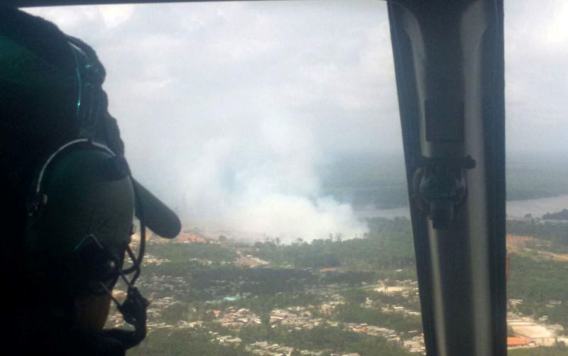 notícia: Corpo de Bombeiros controla incêndio em Breves e afasta riscos à população
