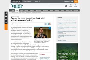 notícia: Valor Econômico destaca equilíbrio das contas públicas do Pará
