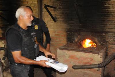 galeria: Polícia incinera mais de meia tonelada de drogas apreendidas em 2018
