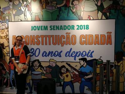 notícia: Aluna de escola estadual em Igarapé-Açu é destaque no Jovem Senador 2018
