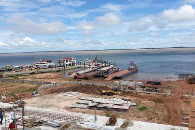 notícia: Obras do terminal hidroviário de Santarém seguem cronograma estabelecido