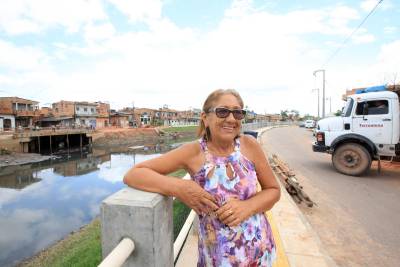 notícia: Moradores do Tucunduba comemoram primeira parte da obra do canal