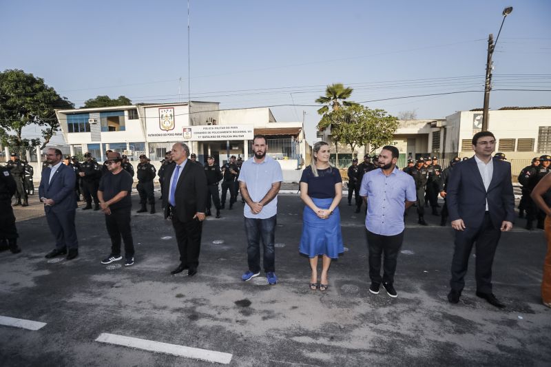 omando de Policiamento Regional VII, sediado em Capanema, no nordeste paraense, completou 12 anos de criação nesta quinta-feira (31), atendendo à população de 19 municípios. O governador do Pará em exercício, Lúcio Vale, participou da celebração, ao lado do ouvidor-geral do Estado, Arthur Houat; do deputado estadual Antônio Tonheiro, e dos prefeitos Chico Neto, de Capanema; Leonardo Vale, de Cachoeira do Piriá; Isaías Neto, de Viseu, e Renata Sousa, de Primavera. <div class='credito_fotos'>Foto: Marcelo Seabra / Ag. Pará   |   <a href='/midias/2019/originais/5622_c080befe-f2da-c1c5-95cb-66a8df8c729f.jpg' download><i class='fa-solid fa-download'></i> Download</a></div>