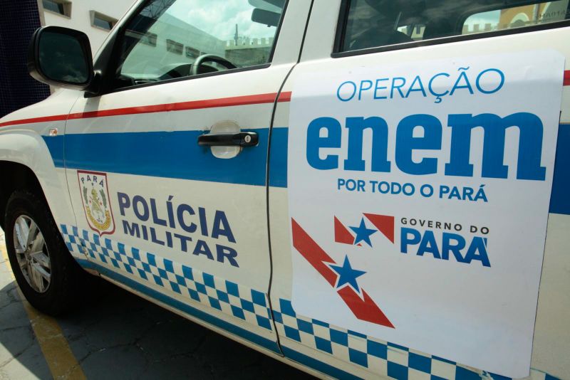 No domingo (10), 694 locais de prova distribuídos em 75 municípios do Pará contarão com a atuação reforçada de policiais militares.Na foto:  
