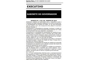 notícia: Governo do Estado decreta medidas para o equilíbrio fiscal das contas públicas
