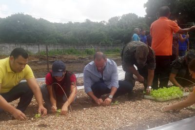 notícia: Emater apoia projeto de horta orgânica em vila de Belém