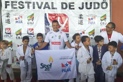 notícia: Cerca de 80 atletas mirins participaram do Festival de Judô, no Mangueirão