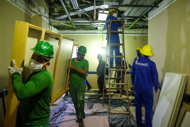 Obras no Hospital Abelardo Santos ,nos andares 08 e 09  <div class='credito_fotos'>Foto: Pedro Guerreiro / Ag. Pará   |   <a href='/midias/2020/originais/6242_c0083d30-e821-7582-3ab8-acd620a60108.jpg' download><i class='fa-solid fa-download'></i> Download</a></div>