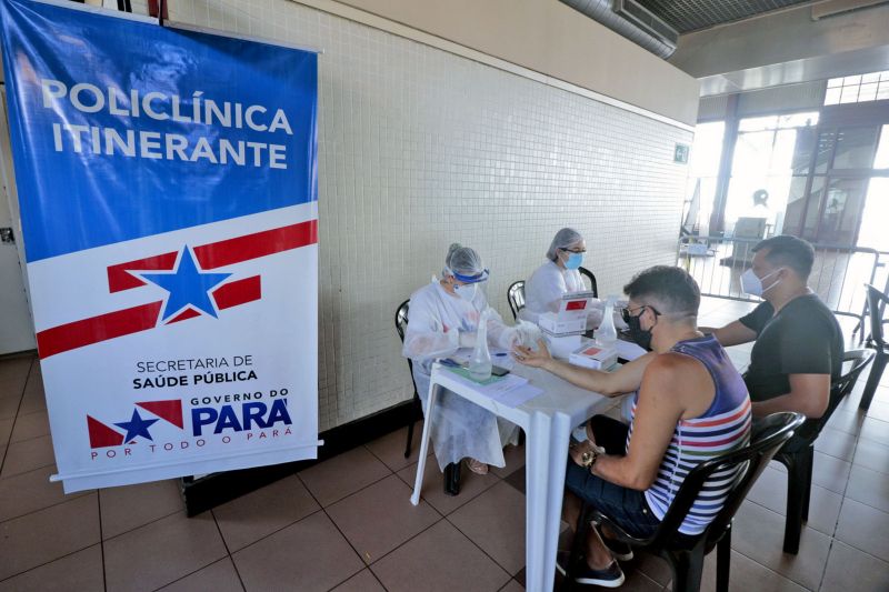 Belém, Pará, Brasil. ATENDIMENTOS POLICLINICA ESTAÇÃO DAS DOCAS - 17/06/2020. Foto: Ricardo Amanajás / Ag Pará. <div class='credito_fotos'>Foto: Ricardo Amanajás / Ag. Pará | <a href='/midias/2020/originais/6453_d53502ae-f389-fbe8-253e-6bb19fdf3bed.jpg' download><i class='fa-solid fa-download'></i> Download</a></div>