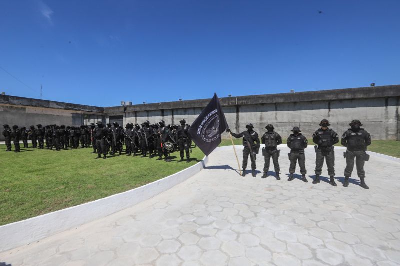 O Governo do Estado inaugurou, nesta segunda-feira (27), o Centro de Recuperação Penitenciário do Pará V (CRPP V). Localizado no Complexo Penitenciário de Americano, no município Santa Izabel, às margens da BR-316, a nova unidade contou com investimento de R$ 11,1 milhões e criou 516 novas vagas no sistema penitenciário estadual. Desde janeiro de 2019, com reformas e novas unidades, o Estado criou 5.290 novas vagas no sistema prisional. <div class='credito_fotos'>Foto: Alex Ribeiro / Ag. Pará | <a href='/midias/2020/originais/6613_84ada53c-c278-c43b-8834-a523cc14af4d.jpg' download><i class='fa-solid fa-download'></i> Download</a></div>