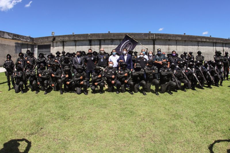O Governo do Estado inaugurou, nesta segunda-feira (27), o Centro de Recuperação Penitenciário do Pará V (CRPP V). Localizado no Complexo Penitenciário de Americano, no município Santa Izabel, às margens da BR-316, a nova unidade contou com investimento de R$ 11,1 milhões e criou 516 novas vagas no sistema penitenciário estadual. Desde janeiro de 2019, com reformas e novas unidades, o Estado criou 5.290 novas vagas no sistema prisional. <div class='credito_fotos'>Foto: Alex Ribeiro / Ag. Pará | <a href='/midias/2020/originais/6613_a1c3661c-721c-907b-1e98-e32cb469e466.jpg' download><i class='fa-solid fa-download'></i> Download</a></div>