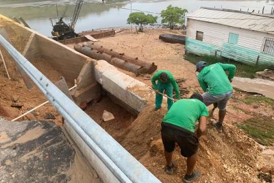 galeria: Recuperação da ponte sobre o Rio Sampaio deve ser concluída no domingo
