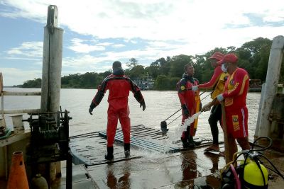 notícia: Bombeiros do Pará utilizam equipamentos de mergulho especiais na busca por vítimas