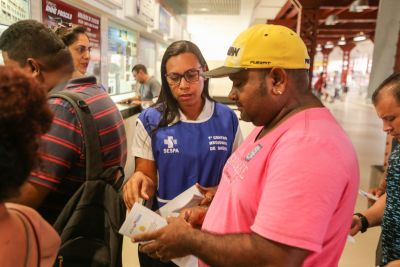 notícia: Sespa realiza ação de prevenção ao coronavírus no Terminal Hidroviário de Belém