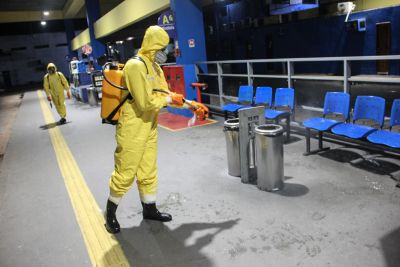 notícia: Terminal Rodoviário de Belém passa por limpeza e higienização