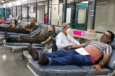 notícia: Hemopa recebe apoio do Exército Brasileiro para reforço do banco de sangue
