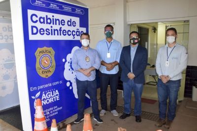 notícia: Cabine de desinfecção contra coronavírus é instalada na Seccional de Marabá