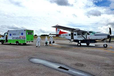 notícia: Grupamento Aéreo realiza transporte de pacientes do Marajó com Covid-19