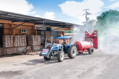 notícia: Mercado da Ceasa e feiras da Terra Firme, Marco e Marex passam por desinfecção