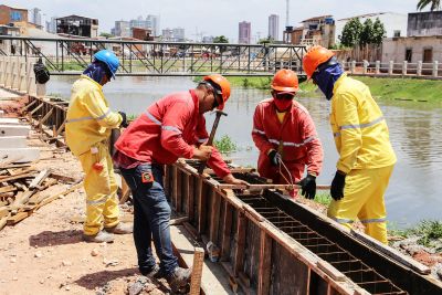 notícia: Sedop avança em três frentes de obras na macrodrenagem da Bacia do Tucunduba