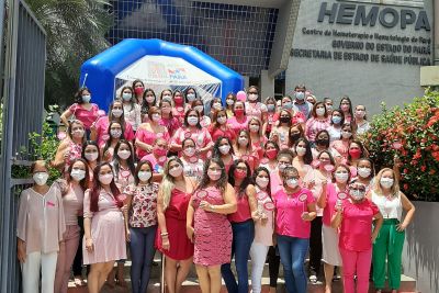 notícia: Foto marca adesão do Hemopa à campanha "Outubro Rosa" contra o câncer de mama