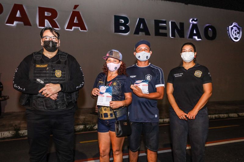 Polícia Civil lança campanha de combate a crime de importunação sexual nos estádios Fotos Marco Santos- Ag Pará <div class='credito_fotos'>Foto: Marco Santos / Ag. Pará   |   <a href='/midias/2021/originais/10077_10b2827c-7b9a-f43a-06d1-1db510abbf28.jpg' download><i class='fa-solid fa-download'></i> Download</a></div>