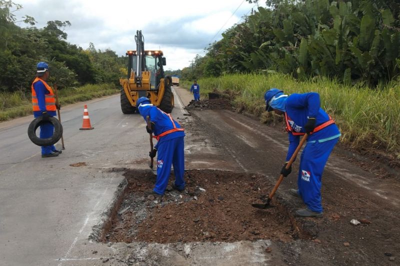 Obras na PA 150  <div class='credito_fotos'>Foto: ASCOM SETRAN   |   <a href='/midias/2021/originais/10133_e210be43-5101-8738-10f4-a2e0c290e50b.jpg' download><i class='fa-solid fa-download'></i> Download</a></div>