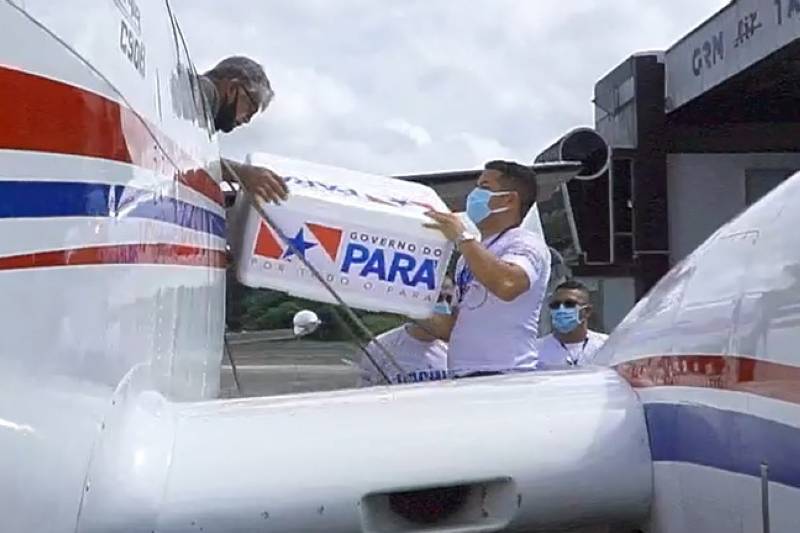 As aeronaves do Graesp estão partindo de Belém em direção a vários municípios com novo carregamento de vacinas