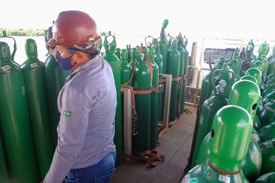 galeria: Chega a Santarém a última remessa de cilindros de oxigênio adquiridos pelo Governo do Pará