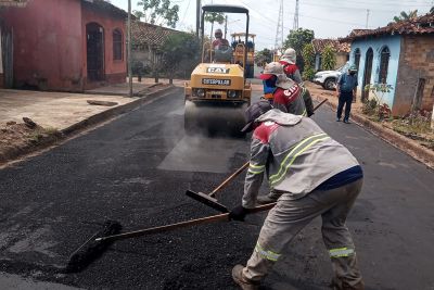 notícia: Obras de pavimentação garantem dez quilômetros de asfalto em Mocajuba