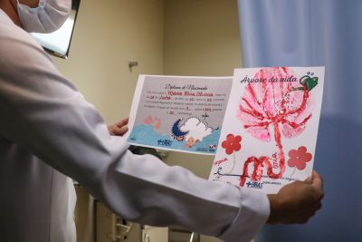 notícia: Placenta vira pintura para presentear mães do Hospital Abelardo Santos 