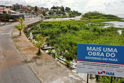 notícia: Sedop realiza visita técnica em obras de construção do muro de arrimo e urbanização da orla da avenida Beira-Mar