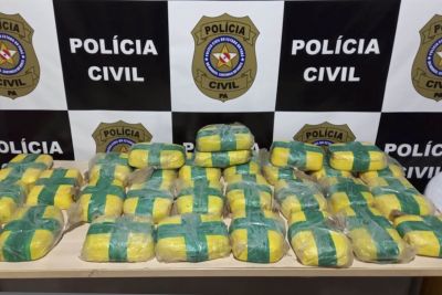 notícia: PC apreendeu mais de 30 quilos de drogas e autuou um homem em flagrante, em Santarém