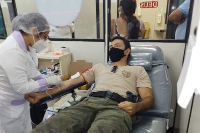 notícia: Servidores da Polícia Civil participam da Gincana 'Instituição Cidadã Servidor Doador' do Hemopa
