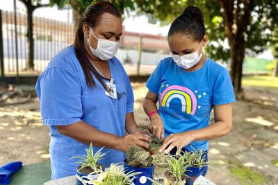 notícia: Metropolitano realiza atividades de humanização e sustentabilidade com famílias de pacientes