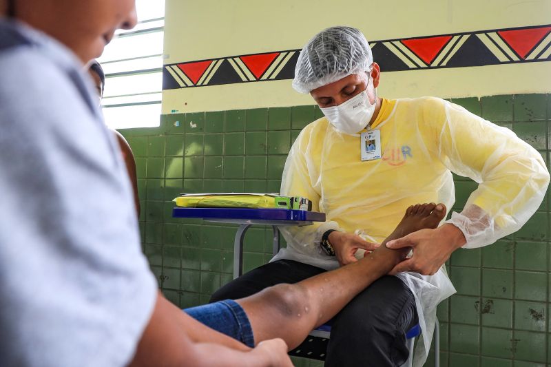 Aldeia Indígena Gaviões Kiykatejê  - Saúde por todo o Pará - Fotos Pedro Guerreiro / AGPARÁ <div class='credito_fotos'>Foto: Pedro Guerreiro / Ag. Pará   |   <a href='/midias/2022/originais/13041_2120cacd-1f62-ef41-50f9-80bd489f5b50.jpg' download><i class='fa-solid fa-download'></i> Download</a></div>