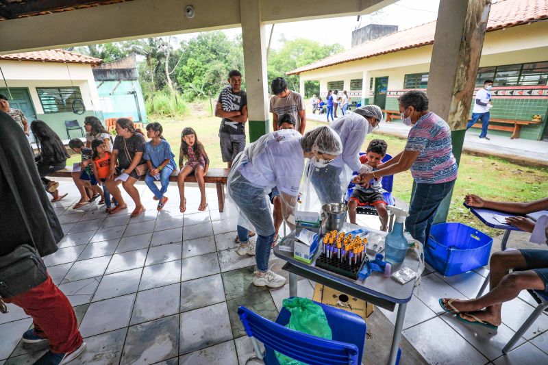 Aldeia Indígena Gaviões Kiykatejê  - Saúde por todo o Pará - Fotos Pedro Guerreiro / AGPARÁ <div class='credito_fotos'>Foto: Pedro Guerreiro / Ag. Pará   |   <a href='/midias/2022/originais/13041_3b100aae-2359-ad5c-3f53-b0d54ac0d7be.jpg' download><i class='fa-solid fa-download'></i> Download</a></div>