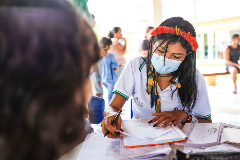 Aldeia Indígena Gaviões Kiykatejê  - Saúde por todo o Pará - Fotos Pedro Guerreiro / AGPARÁ <div class='credito_fotos'>Foto: Pedro Guerreiro / Ag. Pará   |   <a href='/midias/2022/originais/13041_55f1cc5a-1a16-3dc8-b54c-a4677558ae76.jpg' download><i class='fa-solid fa-download'></i> Download</a></div>