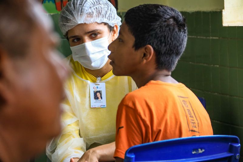 Aldeia Indígena Gaviões Kiykatejê  - Saúde por todo o Pará - Fotos Pedro Guerreiro / AGPARÁ <div class='credito_fotos'>Foto: Pedro Guerreiro / Ag. Pará   |   <a href='/midias/2022/originais/13041_8d8b72b2-12e1-9261-965d-8b9f57de2c48.jpg' download><i class='fa-solid fa-download'></i> Download</a></div>